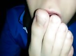Teen licks buddies foot