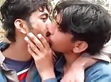 Passionate kisses between two Afghan shepherds