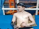 Naked horny hot guy masturbating on webcam
