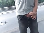 Exhibit and cumshot in street