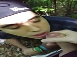 Outdoor Blowjob and Cum Eat 