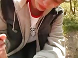 Cute Boy Gives A Blowjob Outside
