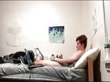 Straight Stud Jerks Off In The Dorm While Roommate Is Asleep- more @ Gayboy.ca