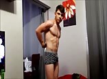 Russian boy Andrey flexing in underwear