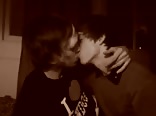 Teen boys kissing