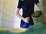 Shower wank with cum load in the sink
