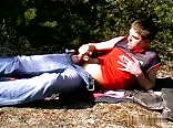 Horny boy wank in park 281