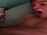 Eats his jizz (yummy)