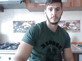 Horny romanian hunk masturbating on cam part1