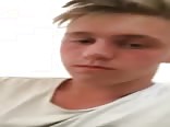 Little German  cums without hands