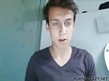 cumming on bathroom floor