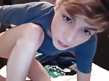 A very cute teenboy and his blue friend