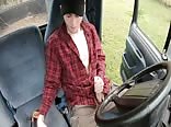 Country boy wanking in his pick up 