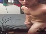  Cute jacker shudders as he cums