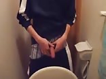 Spycam catches brother jerking in the toilet
