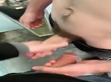 Bud caught jerking in public restroom