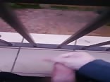 Teen cumming off the balcony