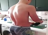 dancin underwear kitchen cute teen boy