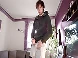 Hoodie boy stand up wank porn teen