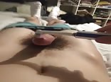 Intense orgasm with toothbrush