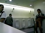 Jerkin in public toilet