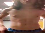 Longhaired Boy Shows Body & Wank