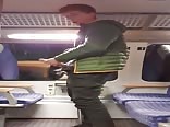 blond big dick teen jerks off on the train again