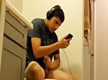 Morning cum on the toilet