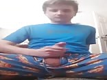 Jerking Off In Pajamas Cum Shot