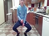Hot gay teen porn wanking in the kitchen