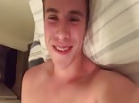 Cute boy smiles and cums