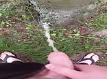 Twink Boys Porn Pisses and Cums Outside