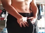 Hot Asian college dude jerks off in his dorm room 