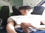 jerking off in a train boys porn