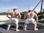 Jumping on a trampoline gay tube