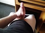 Dude edging and cumming in his dorm room boys porn