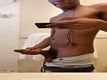 Black dude jacking off watching boys porn on his phone 