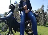 GUY MASTURBATING ON A MOTORCYCLE IN THE WILD GAY PORN