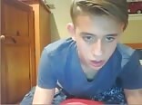 Cute twink porn jacks off with buddy online and ass play 
