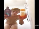 Boys porn shows off his bush, cock, and balls in shower (no jo)