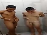 Friends in the shower gay porn