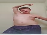 College boys porn dances in his boxer shorts