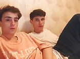 Two skinny boys teasing on webcam porn