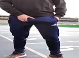 Piss in Adidas Trackies in Public Boys Porn