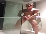 Dude blasts his jizz on the shower wall boys porn