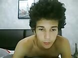 Messy haired twink porn shows his dick