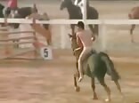 Naked on a horse (no cum)