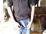 Farmboy takes a break in the barn for some jerking gay porn