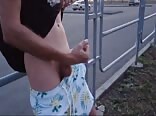 Caught Public Twink jerking outdoors open air