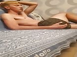 Blond boys porn humps his bed and jacks off to cumshot
